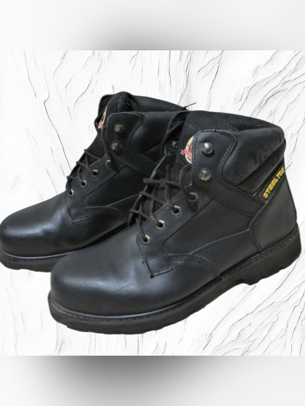 Brahma Black Lace-Up Work Boots